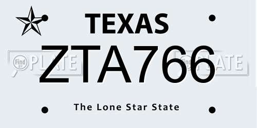 ZTA766 Texas License Plate