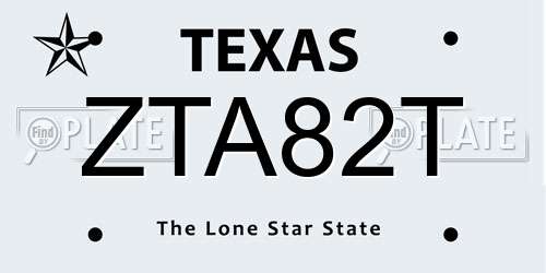 ZTA82T Texas License Plate
