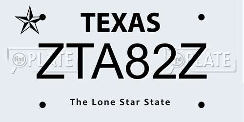 ZTA82Z Texas License Plate