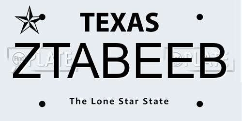 ZTABEEB Texas License Plate