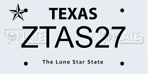 ZTAS27 Texas License Plate