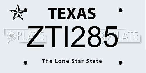 ZTI285 Texas License Plate