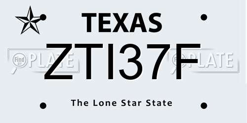 ZTI37F Texas License Plate