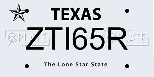ZTI65R Texas License Plate