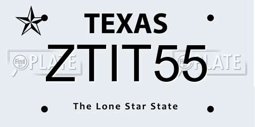 ZTIT55 Texas License Plate