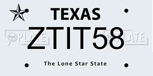 ZTIT58 Texas License Plate