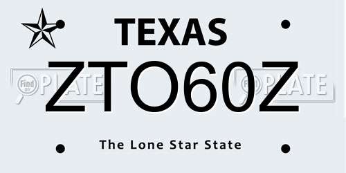 ZTO60Z Texas License Plate