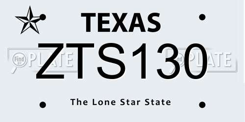 ZTS130 Texas License Plate