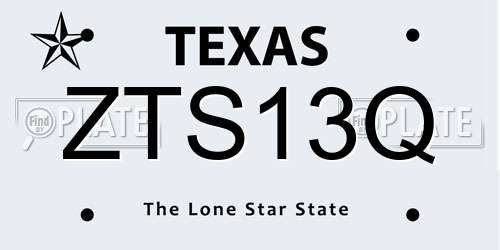 ZTS13Q Texas License Plate