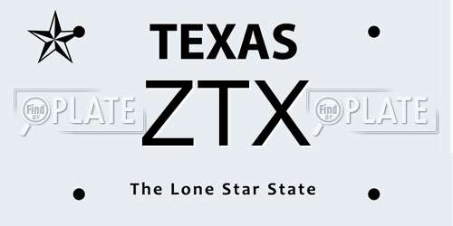 ZTX Texas License Plate