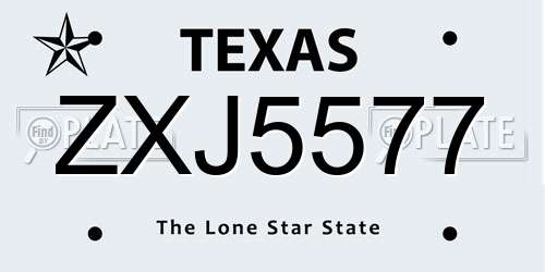 ZXJ5577 Texas License Plate