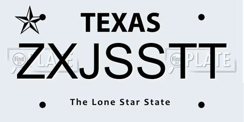 ZXJSSTT Texas License Plate
