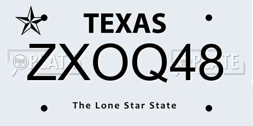 ZXOQ48 Texas License Plate