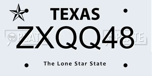 ZXQQ48 Texas License Plate