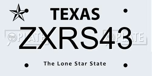 ZXRS43 Texas License Plate