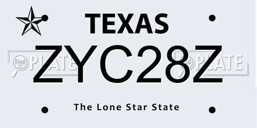 ZYC28Z Texas License Plate