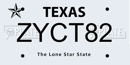 ZYCT82 Texas License Plate