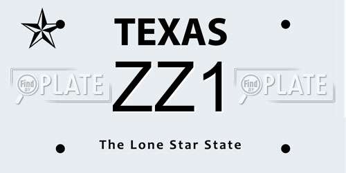 ZZ1 Texas License Plate