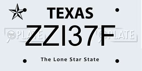 ZZI37F Texas License Plate