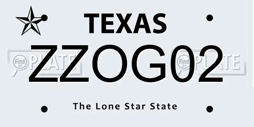 ZZOG02 Texas License Plate