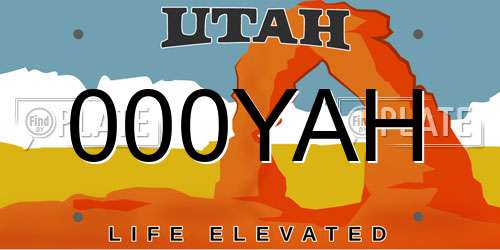000YAH Utah License Plate