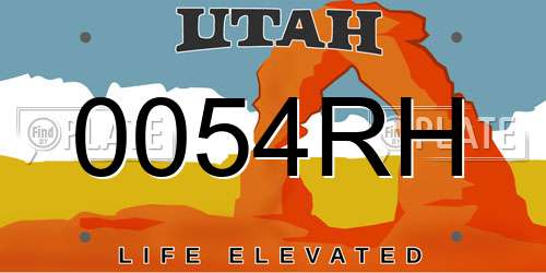 0054RH Utah License Plate