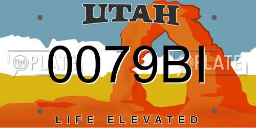 0079BI Utah License Plate