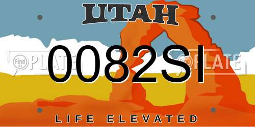 0082SI Utah License Plate
