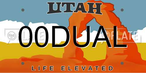 00DUAL Utah License Plate