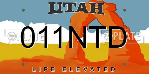 011NTD Utah License Plate