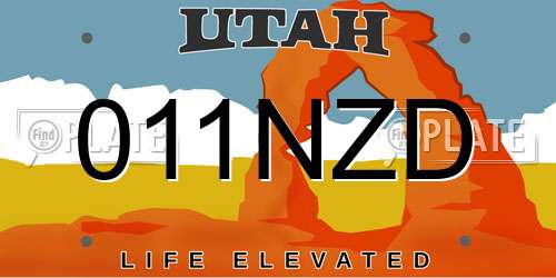 011NZD Utah License Plate