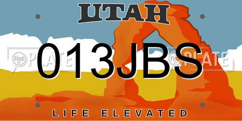 013JBS Utah License Plate