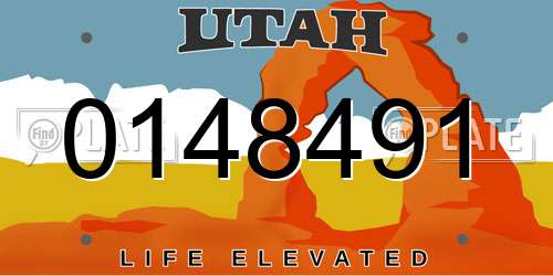 0148491 Utah License Plate