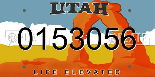 0153056 Utah License Plate