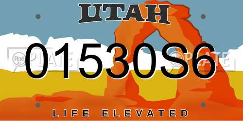 01530S6 Utah License Plate