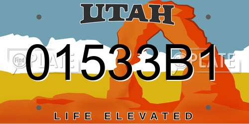 01533B1 Utah License Plate
