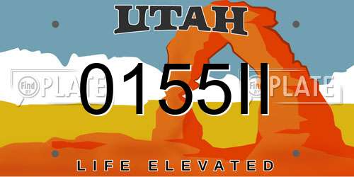 0155II Utah License Plate