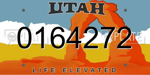 0164272 Utah License Plate