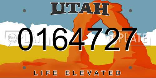 0164727 Utah License Plate