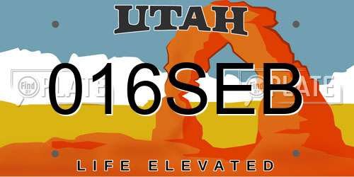 016SEB Utah License Plate