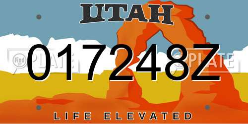 017248Z Utah License Plate