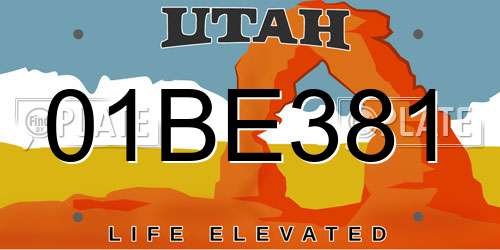 01BE381 Utah License Plate