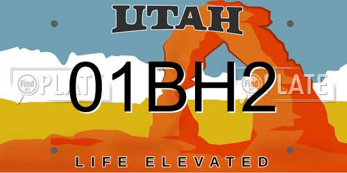 01BH2 Utah License Plate