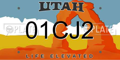 01CJ2 Utah License Plate