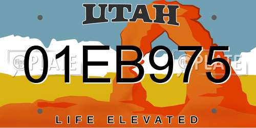 01EB975 Utah License Plate