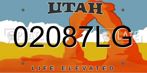 02087LG Utah License Plate