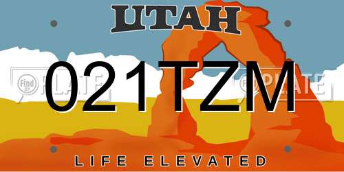 021TZM Utah License Plate