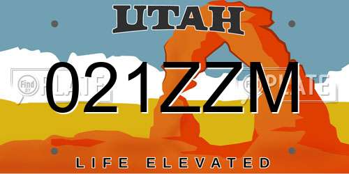 021ZZM Utah License Plate