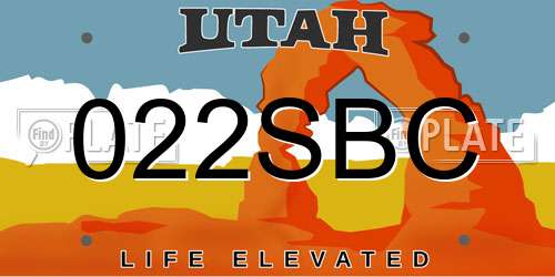 022SBC Utah License Plate
