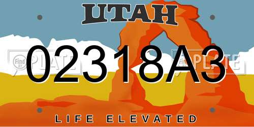 02318A3 Utah License Plate